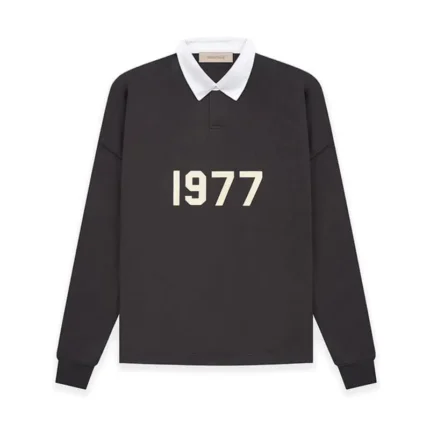 Essential 1977 French Terry Polo Black T-Shirt