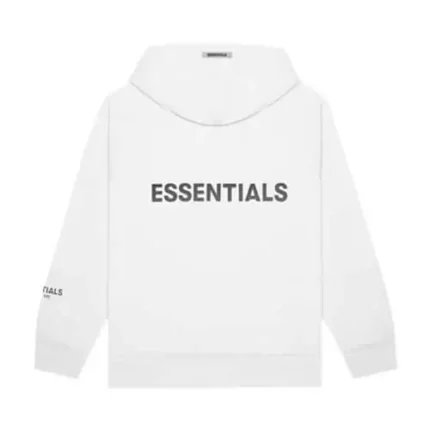 Fear Of God Essentials Full Zip Up White Hoodie